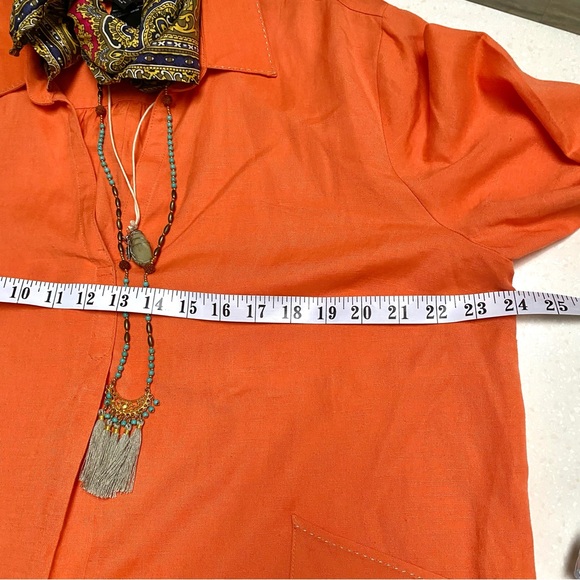 Harvest LINEN boho tunic blouse w Thanksgiving fall vibe - Picture 14 of 16